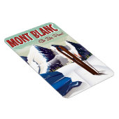 Mont Blanc Vintages Skifahrplakat Magnet (Rechte Seite)