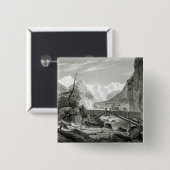 Mont Blanc von den Bädern von St. Didier Button (Vorne & Hinten)