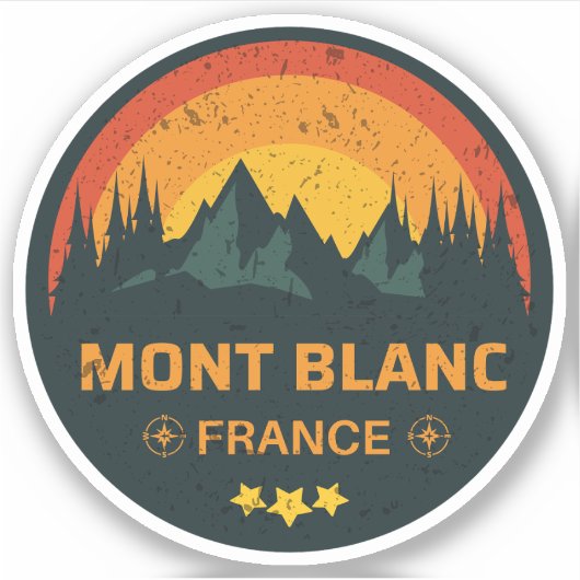 Mont Blanc Wandern Franz-Abenteuer - Monte Bianco Aufkleber (Vorderseite)
