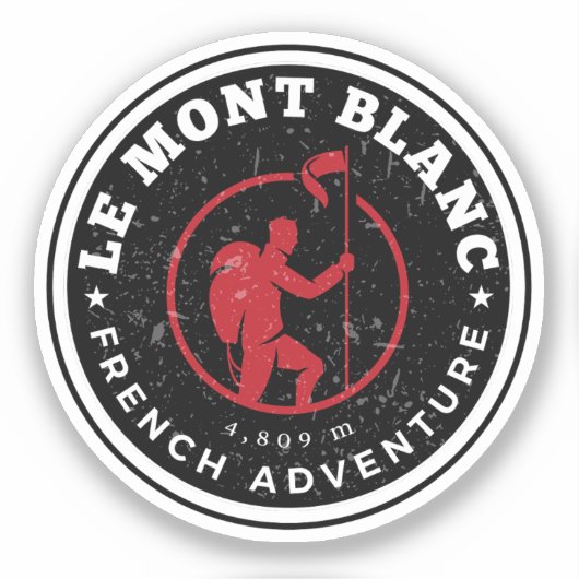 Mont Blanc Wandern Franz-Abenteuer - Monte Bianco Aufkleber (Vorderseite)