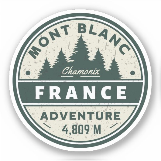 Mont Blanc Wandern Franz-Abenteuer - Monte Bianco Aufkleber (Vorderseite)