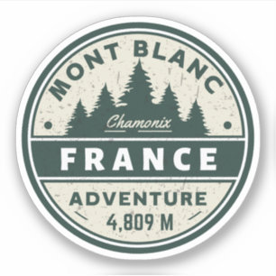 Mont-Blanc-Wanderung französisches Abenteuer- Mont Aufkleber