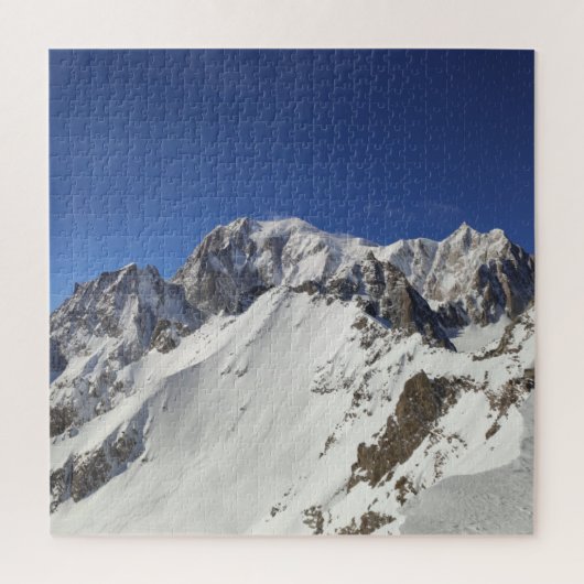 Mont-Blanc-Wintergebirge-Rätsel Puzzle (Vertikal)