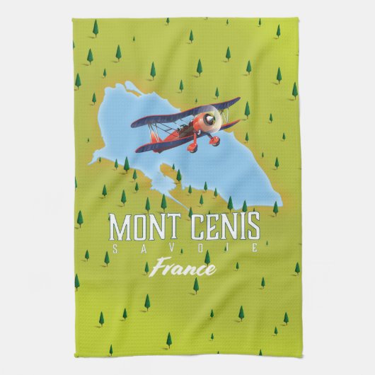 Mont Cenis Savoie, france Map Geschirrtuch (Vertikal)