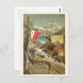 Mont Cervin Matterhorn Vintage Poster 1895 Postkarte (Vorne/Hinten)