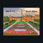 Mont des Arts Brüssel Belgien stilisiert Postkarte<br><div class="desc">Das Mont des Arts ist ein urbaner Komplex und historischer Ort im Zentrum von Brüssel,  Belgien umfasst einen atemberaubenden öffentlichen Garten und eine Statue von König Albert I.</div>