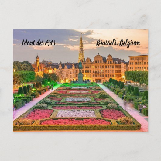 Mont des Arts Brüssel Belgien stilisiert Postkarte (Vorderseite)