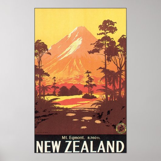 Mont Neuseeland Reiseplakat Poster (Vorne)