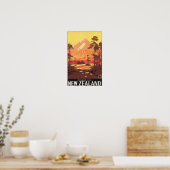Mont Neuseeland Reiseplakat Poster (Küche)