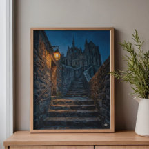 Mont Saint-Michel Dämmerungslaternen Kunst