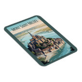 Mont-Saint-Michel France Illustration Travel Art Magnet (Rechte Seite)