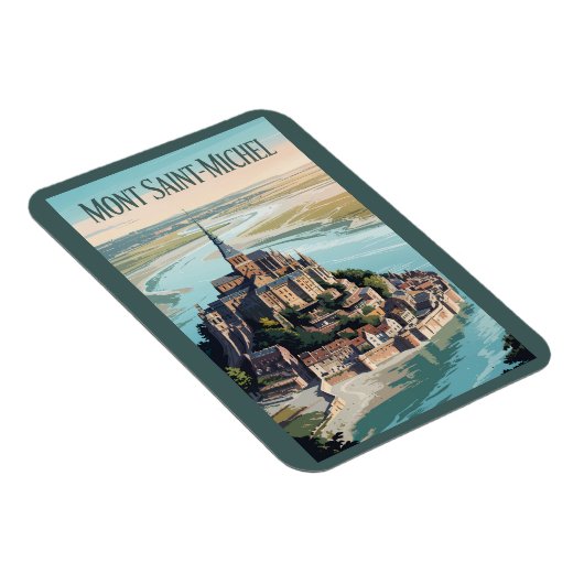 Mont-Saint-Michel France Illustration Travel Art Magnet (Rechte Seite)