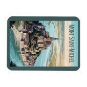 Mont-Saint-Michel France Illustration Travel Art Magnet (Horizontal)