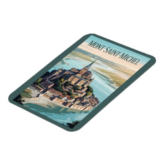 Mont-Saint-Michel France Illustration Travel Art Magnet (Linke Seite)