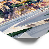 Mont Saint-Michel France Impressionist Watercolor Poster (Ecke)