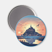 Mont Saint-Michel France Normandy Magnet (Vorderseite/Rückseite)