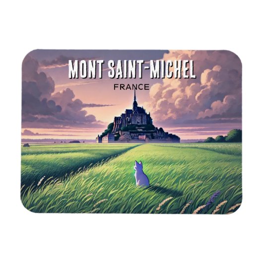 Mont Saint-Michel France Travel Cat Magnet (Horizontal)