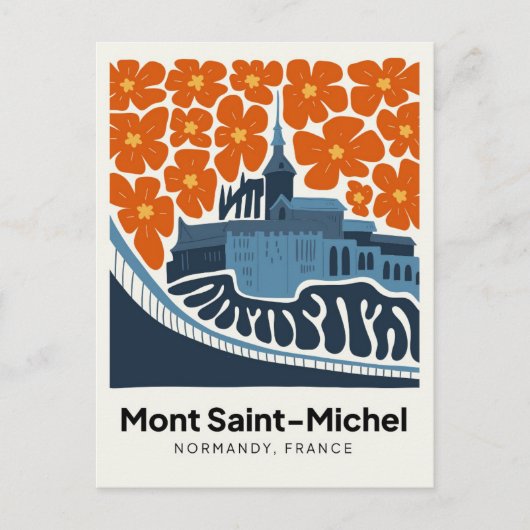 Mont Saint Michel Frankreich abstrakter Reiseraum Postkarte (Vorderseite)