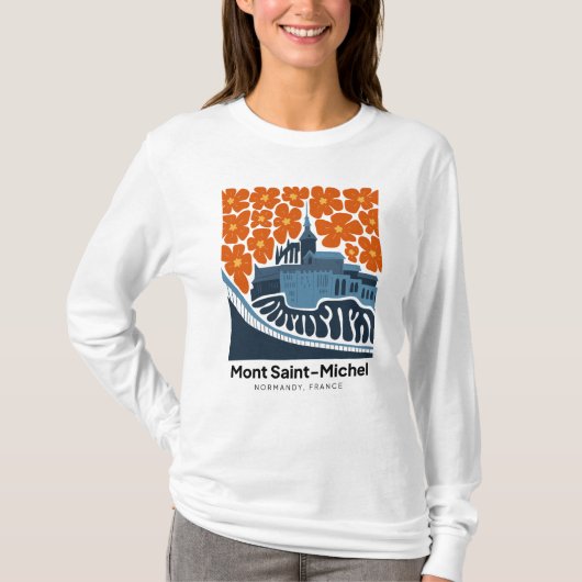 Mont Saint Michel Frankreich abstrakter Reiseraum T-Shirt (Vorderseite)
