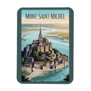 Mont-Saint-Michel Frankreich Illustration Reise Ku Magnet