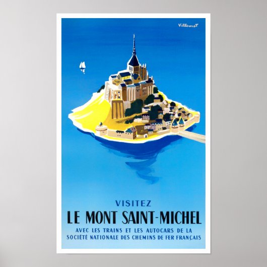 Mont Saint Michel Frankreich Jahrgang Reise Poster (Vorne)