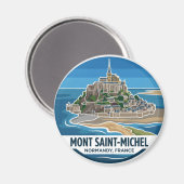 Mont Saint-Michel Frankreich Magnet (Vorderseite/Rückseite)