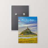 Mont-Saint-Michel, Frankreich - Mittelalterliche A Button (Vorderseite/Rückseite)