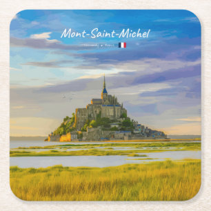 Mont-Saint-Michel, Frankreich - Mittelalterliche A Rechteckiger Pappuntersetzer