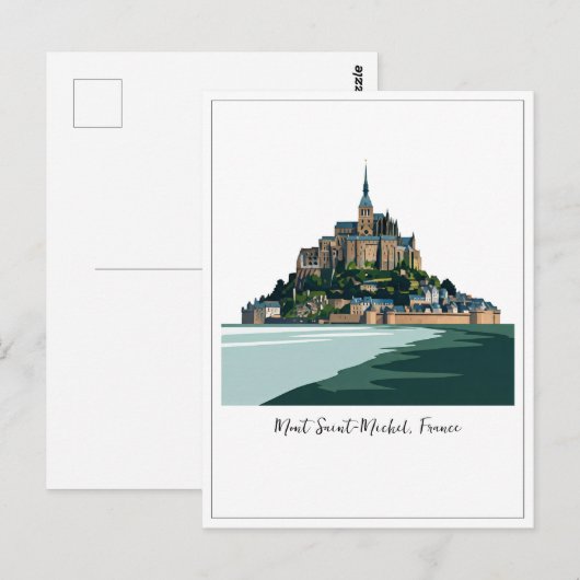Mont Saint-Michel Frankreich Normandie Postkarte (Vorne/Hinten)