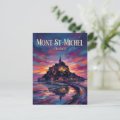 Mont Saint-Michel Frankreich Postkarte (Stehend Vorderseite)