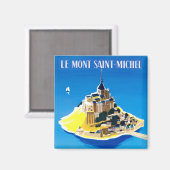 Mont Saint Michel Frankreich Reisemagnet Magnet (Vorderseite/Rückseite)
