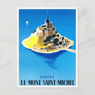 Mont Saint Michel Frankreich Vintage-Reise Postkarte