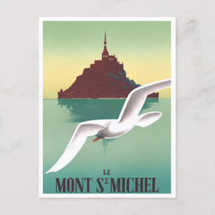 Mont Saint Michel Frankreich Vintage-Reise Postkarte