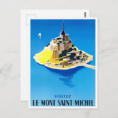 Mont Saint Michel Frankreich Weinroute Postkarte (Vorne/Hinten)