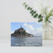 Mont-Saint-Michel High Tide, Normandie, Frankreich Postkarte (Stehend Vorderseite)
