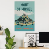 Mont Saint Michel Illustration France Poster (Heimbüro)