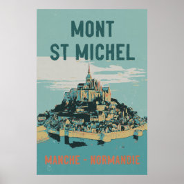 Mont Saint Michel Illustration France Poster