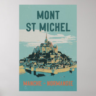 Mont Saint Michel Illustration France Poster