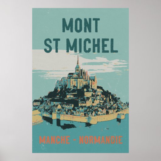 Mont Saint Michel Illustration France Poster (Vorne)