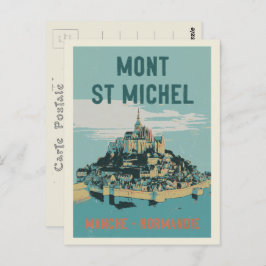 Mont Saint Michel Illustration Frankreich Postcard Postkarte