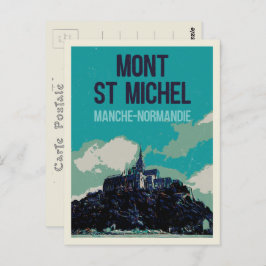 Mont Saint Michel Illustration Frankreich Postcard Postkarte