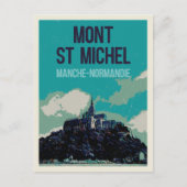 Mont Saint Michel Illustration Frankreich Postcard Postkarte (Vorderseite)