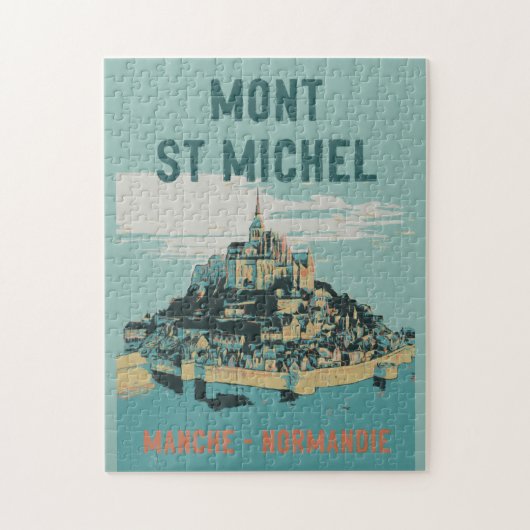 Mont Saint Michel Illustration Frankreich Puzzle (Vertikal)
