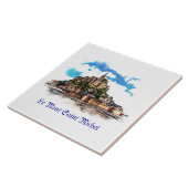 Mont Saint Michel in der Normandie, Frankreich. Fliese (Seite)