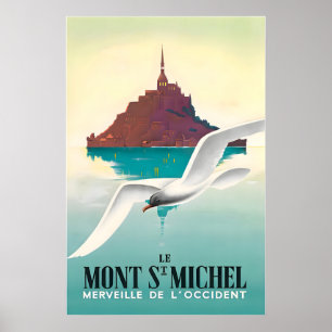 Mont Saint-Michel Kunst Französisches Reiseplakat  Poster