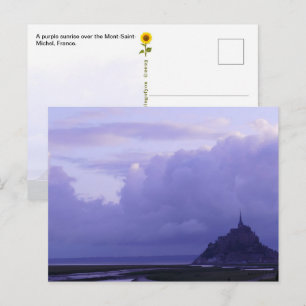 Mont-Saint-Michel Lila Sonnenaufgang, Frankreich - Postkarte