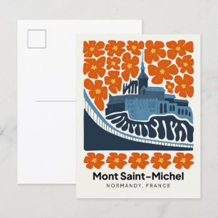 Mont Saint Michel Normandie Frankreich Reise flora Postkarte