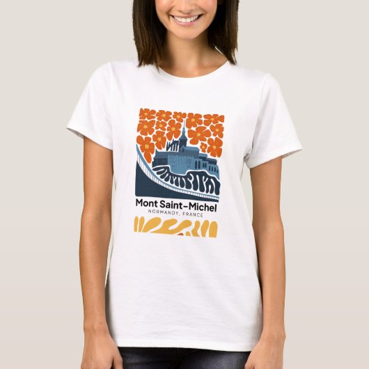 Mont Saint Michel Normandie Frankreich Reisen T-Shirt (Vorderseite)