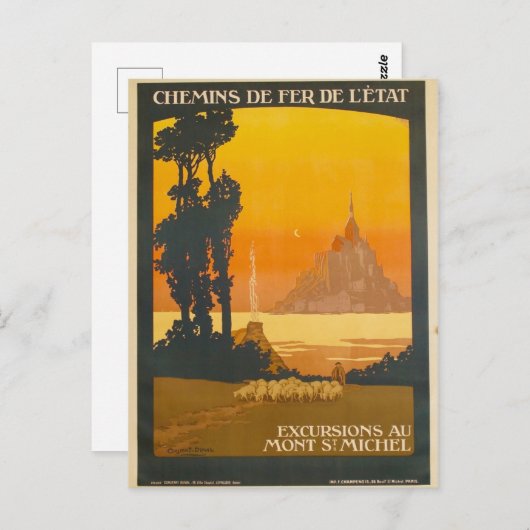 Mont-Saint-Michel Postkarte (Vorne/Hinten)