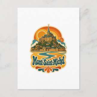 Mont Saint Michel Retro-Reisepostkarte Postkarte